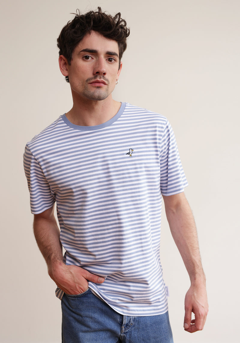 Möwe T-Shirt light blue stripes-Hafendieb