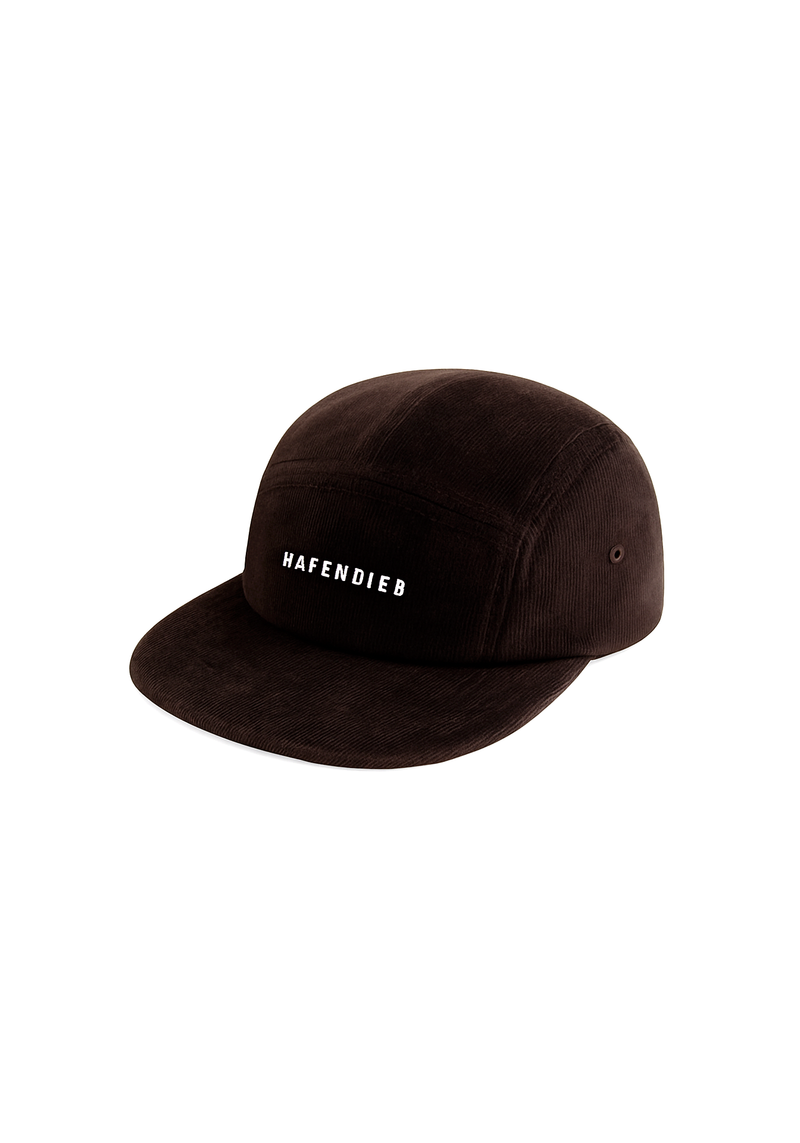Logo Stick 5Panel Cap brown cord-Hafendieb