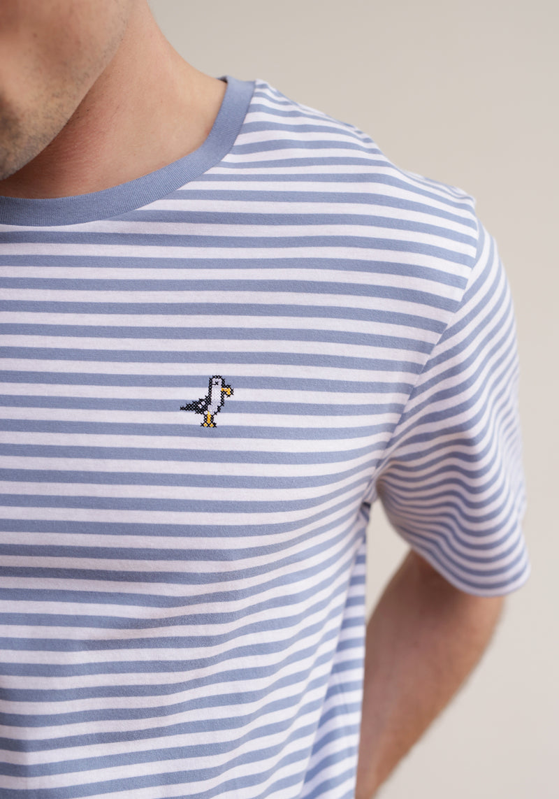 Möwe T-Shirt light blue stripes-Hafendieb