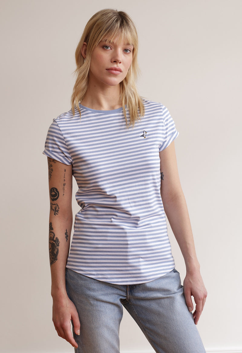 Möwe T-Shirt light blue stripes-Hafendieb