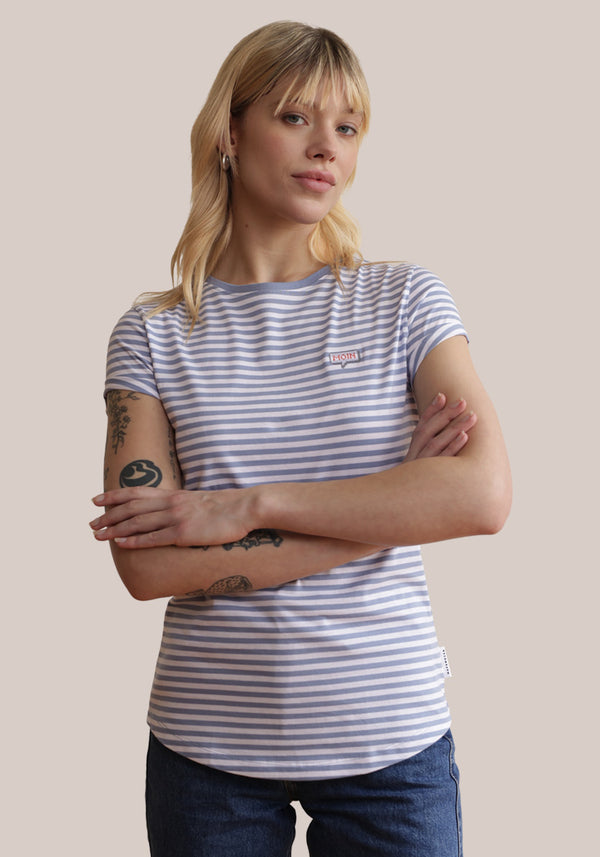 Moin T-Shirt light blue stripes-Hafendieb