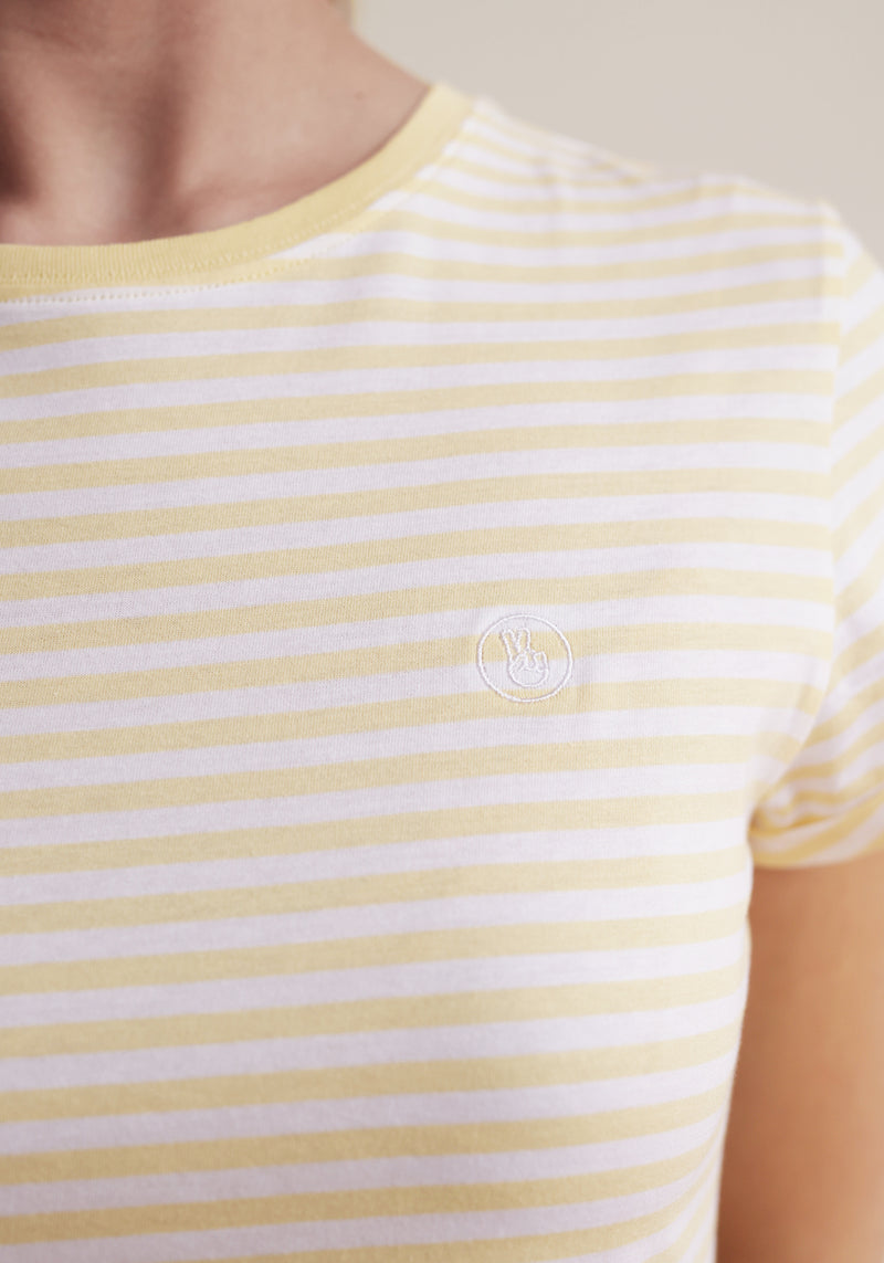 Peace T-Shirt light yellow stripes-Hafendieb