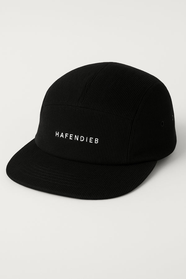 Logo Stick 5Panel Cap black cord-Hafendieb