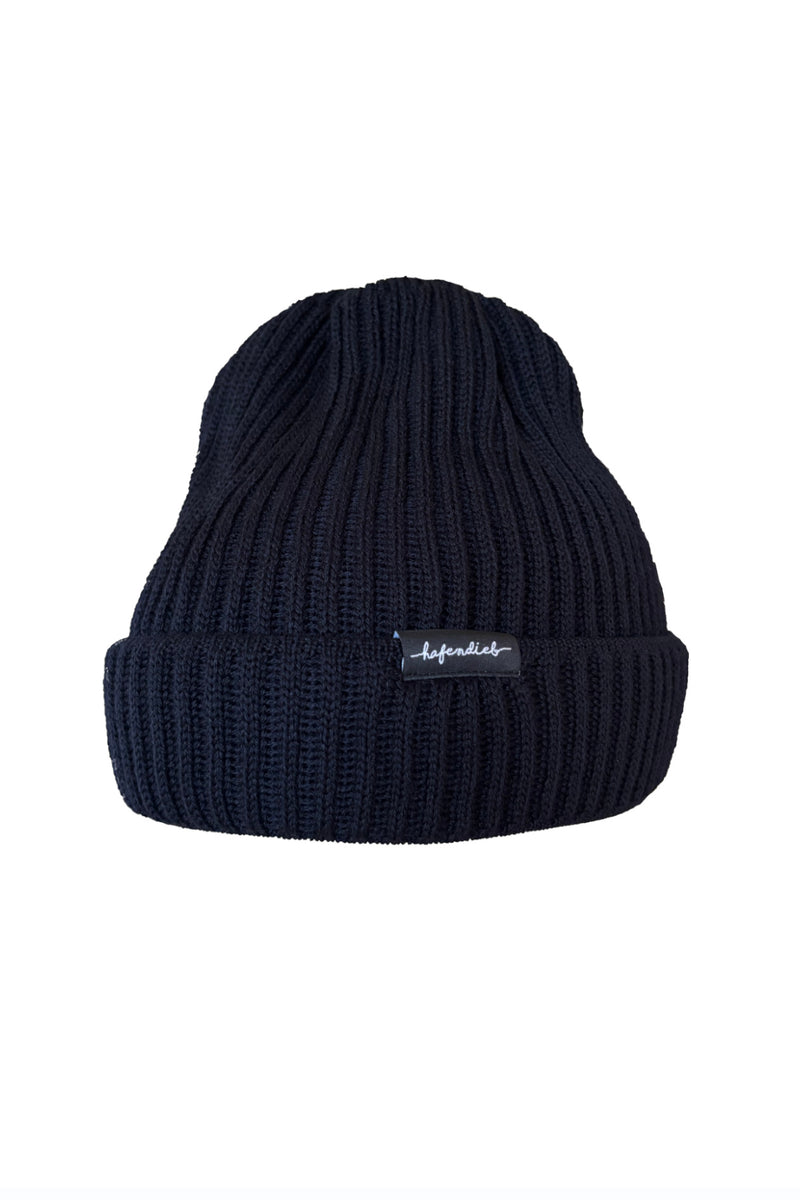 Written Beanie navy-Hafendieb