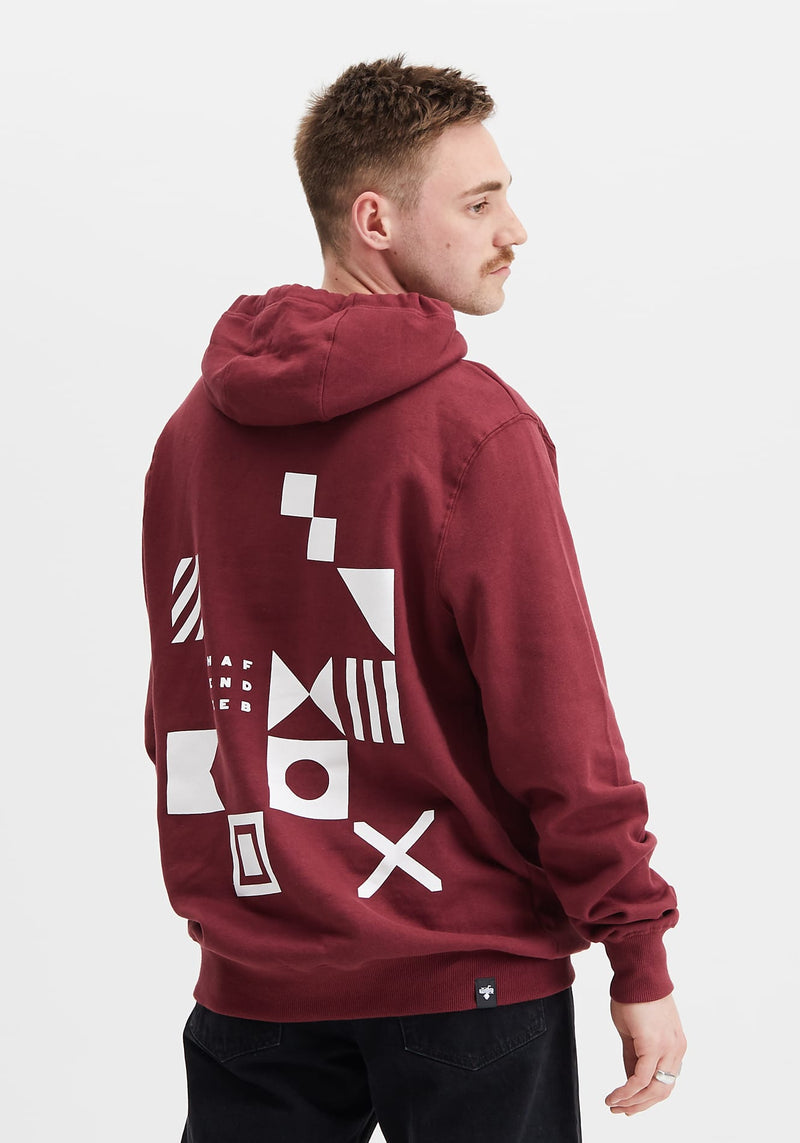 Flaggen Pattern Hoodie burgundy - Hafendieb