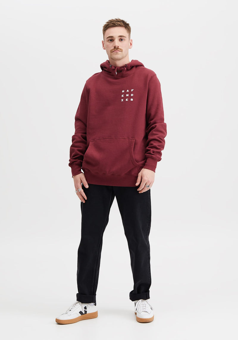 Flaggen Pattern Hoodie burgundy - Hafendieb