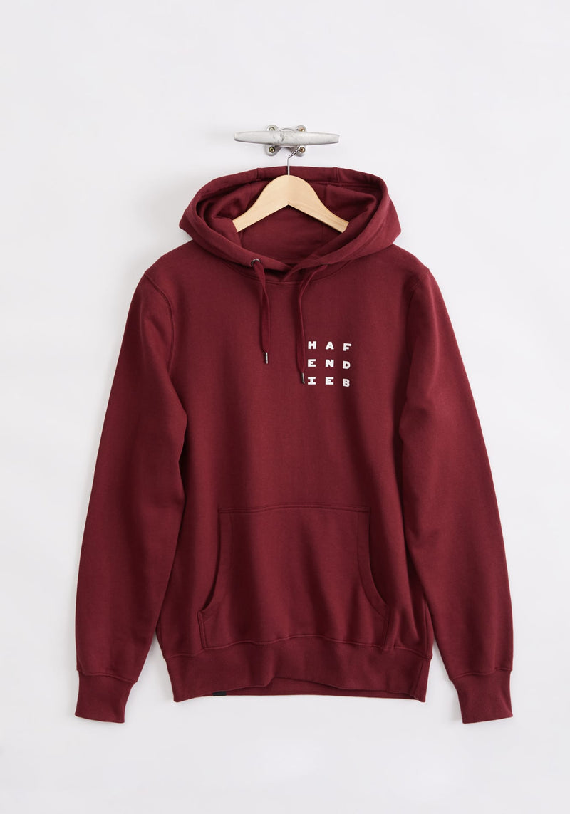 Flaggen Pattern Hoodie burgundy - Hafendieb