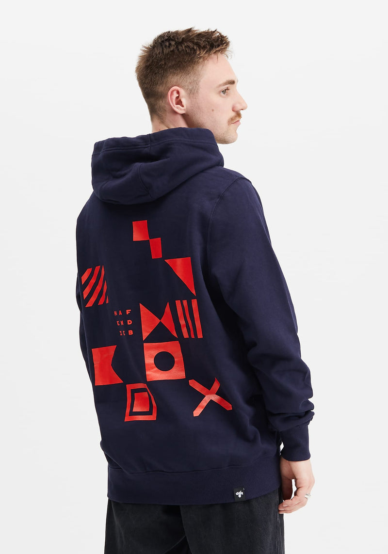 Flaggen Pattern Hoodie navy - Hafendieb