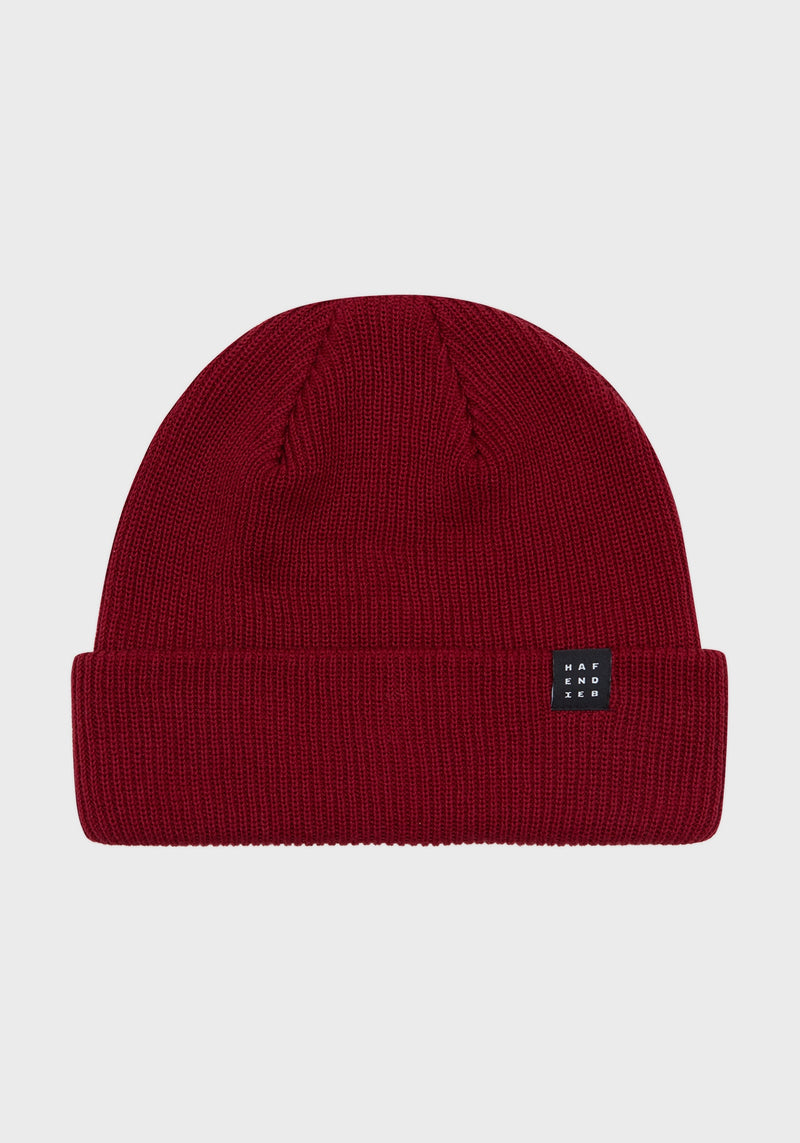 Logo Block Beanie burgundy-Hafendieb