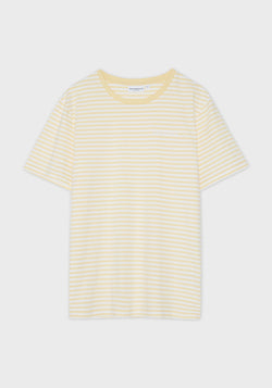 Logo Stick T-Shirt light yellow stripes-Hafendieb