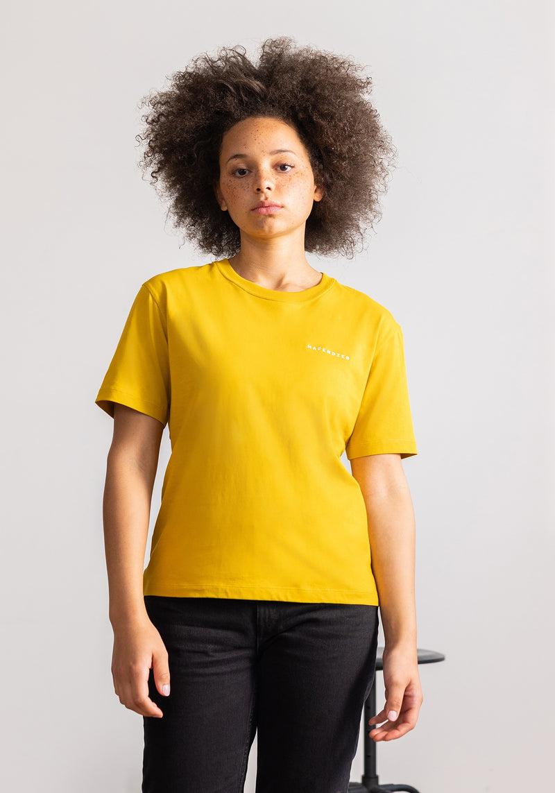 Logo Stick T-Shirt wide mustard-Hafendieb