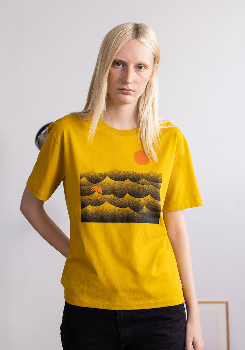 Ozean T-Shirt wide mustard-Hafendieb