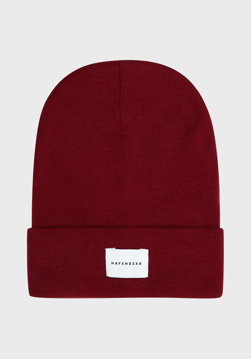 Slicht Beanie burgundy-Hafendieb